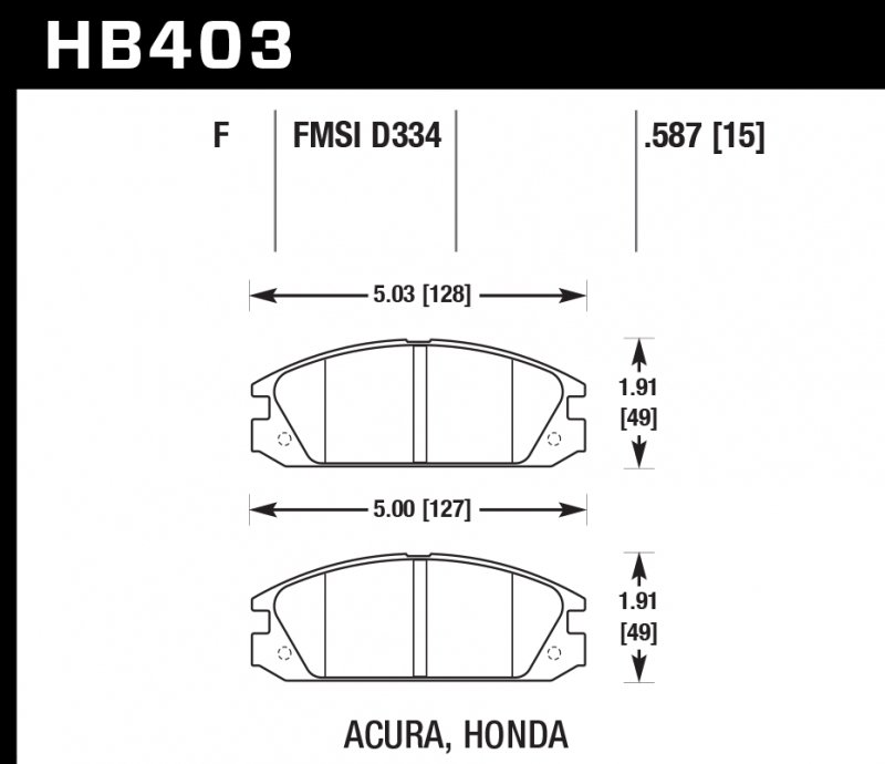 Колодки тормозные HB403F.587 HAWK HPS