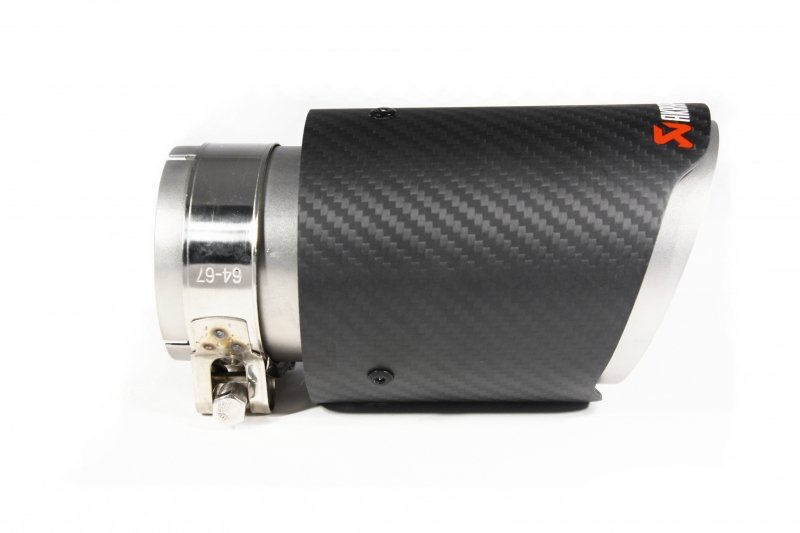 Насадка на глушитель, дизайн AKRAPOVIC EVO карбон, D посадочный 63 мм / D наруж 90 мм AC16390EV