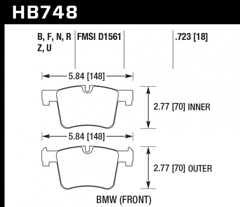 Колодки тормозные HB748R.723 HAWK Street Race перед BMW F20 F30
