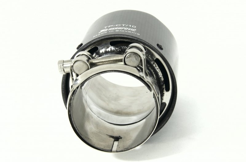 Насадка на глушитель, дизайн AKRAPOVIC EVO G карбон, D посадочный 63 мм / D наруж 90 мм AC16390EVG