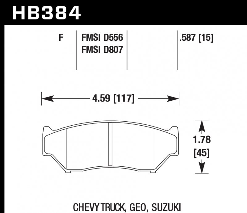 Колодки тормозные HB384F.587 HAWK HPS