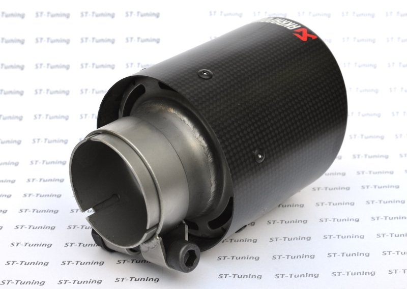 Насадка на глушитель, дизайн AKRAPOVIC карбон, D посадочный 57 мм / D наруж 101 мм AC157101
