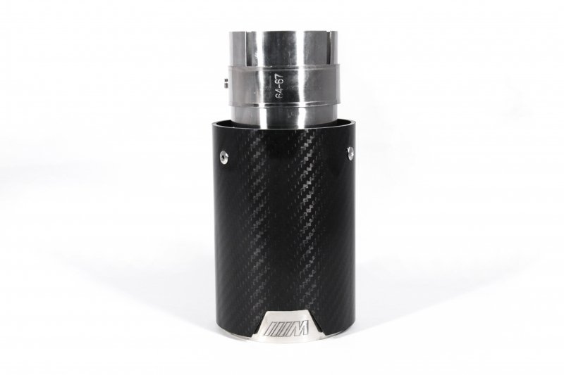 Насадка на глушитель, дизайн M-Style, карбон, D посадочный 63 мм / D наруж 90 мм, матовая нержавейка