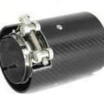 Насадка на глушитель, дизайн M-Style, карбон, D посадочный 63 мм / D наруж 90 мм, полированная сталь