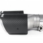 Насадка на глушитель, двойная, AKRAPOVIC EVO Style карбон, D посадочный 63 мм / наруж 90 мм, ПРАВ.