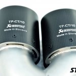 Насадка на глушитель, двойная, AKRAPOVIC карбон, D посадочный 51 мм / наруж 90 мм, ПРАВ. AC25190R