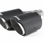 Насадка на глушитель, двойная, AKRAPOVIC EVO Style карбон, D посадочный 63 мм / наруж 90 мм, ПРАВ.