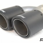 Насадка на глушитель, двойная, AKRAPOVIC карбон, D посадочный 57 мм / наруж 90 мм, ПРАВ