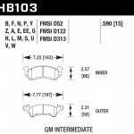 Колодки тормозные HB103P.590 HAWK SD передние CADILLAC / CHEVROLET