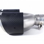 Насадка на глушитель, двойная, AKRAPOVIC EVO карбон, D посадочный 57 мм / наруж 101 мм, ПРАВ.