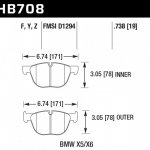 Колодки тормозные HB708F.738 HAWK HPS передние BMW X5, X6