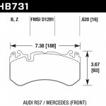 Колодки тормозные HB731B.620 HAWK Street 5.0 MB ML 63AMG, GL 63 AMG W166; AUDI RS6 MK3 4F; RS7 4GA,