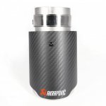 Насадка на глушитель, дизайн AKRAPOVIC EVO карбон, D посадочный 63 мм / D наруж 90 мм AC16390EV