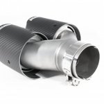 Насадка на глушитель, двойная, AKRAPOVIC EVO Style карбон, D посадочный 63 мм / наруж 90 мм, ПРАВ.