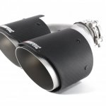 Насадка на глушитель, двойная, AKRAPOVIC EVO style карбон, D посадочный 63 мм / наруж 101 мм, ЛЕВАЯ,