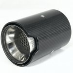 Насадка на глушитель, дизайн M-Style, карбон, D посадочный 63 мм / D наруж 90 мм, полированная сталь