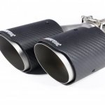 Насадка на глушитель, двойная, AKRAPOVIC EVO карбон, D посадочный 57 мм / наруж 90 мм, ПРАВ