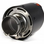 Насадка на глушитель, дизайн AKRAPOVIC EVO карбон, D посадочный 57 мм / D наруж 114 мм AC157114EV