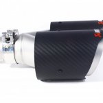 Насадка на глушитель, двойная, AKRAPOVIC EVO карбон, D посадочный 57 мм / наруж 90 мм, ЛЕВАЯ