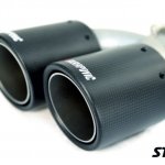 Насадка на глушитель, двойная, AKRAPOVIC карбон, D посадочный 51 мм / наруж 90 мм, ПРАВ. AC25190R