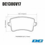 Колодки тормозные DC1386V17 DC brakes Street STR.S, задн. AUDI A5, A4, Q5, A6, A7 