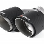 Насадка на глушитель, двойная, AKRAPOVIC EVO style карбон, D посадочный 63 мм / наруж 101 мм, ПРАВ.