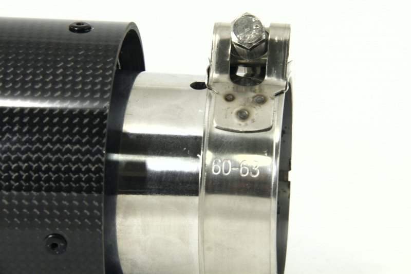 Насадка на глушитель, дизайн AKRAPOVIC EVO G карбон, D посадочный 63 мм / D наруж 90 мм AC16390EVG