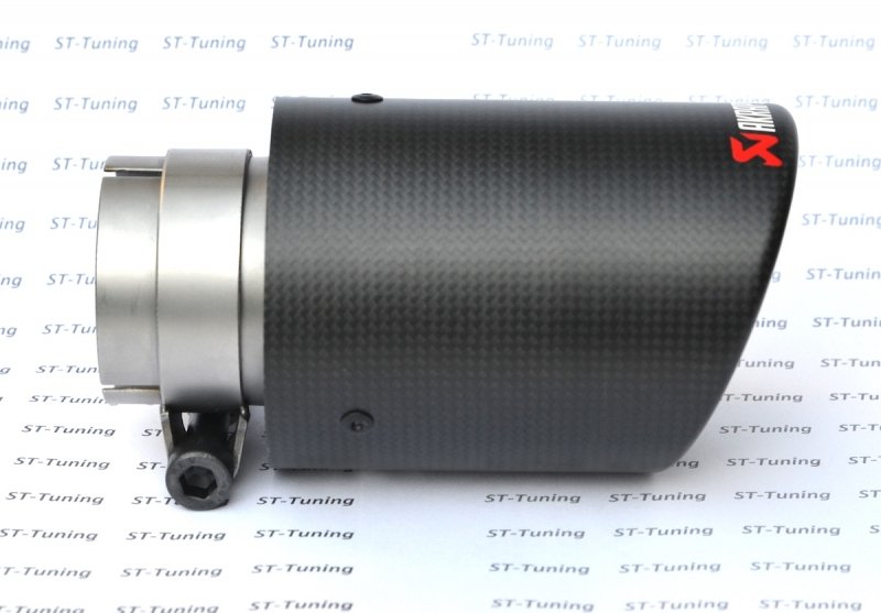 Насадка на глушитель, дизайн AKRAPOVIC карбон, D посадочный 51 мм / D наруж 90 мм AC15190
