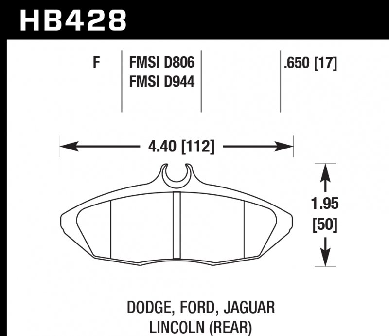 Колодки тормозные HB428F.650 HAWK HPS