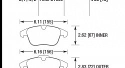 Колодки тормозные HB759F.750 HAWK HPS перед Range Rover EVOQUE; FREELANDER MK2; XC70; V70