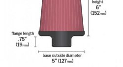 Фильтр нулевого сопротивления универсальный K&N RC-3250   Chrome Filter