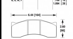 Колодки тормозные HB486W1.094 HAWK DTC-30 Brembo, Rotora 6 поршн. 28 mm