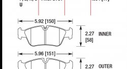 Колодки тормозные HB546Z.654 HAWK PC передние BMW 3 (E36), (E46), Z3, Z4