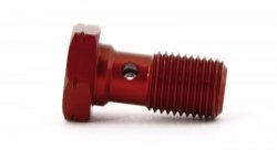 Болт (штуцер) для banjo M10x1 L=20mm алюминий КРАСНЫЙ, Goodridge 992-03-31DR