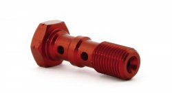Болт (штуцер) двойной для banjo M10x1 L=30 mm алюминий КРАСНЫЙ, Goodridge 993-03-31DR