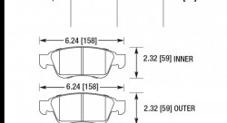 Колодки тормозные HB599F.616 HAWK HPS передние INFINITI G35, G37 (комплектация sport) /  EX35 , EX37