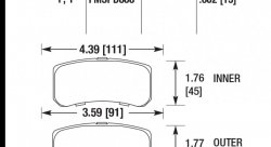 Колодки тормозные HB675F.602 HAWK HPS Mitsubishi Outlander, Lancer, Jeep