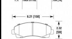 Колодки тормозные HB678Y.709 HAWK LTS перед Honda Ridgeline ; Acura TL 2009-2013