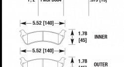 Колодки тормозные HB284Z.575 HAWK PC; 15mm
