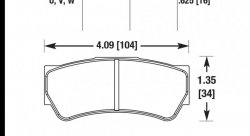 Колодки тормозные HB605W.625 HAWK DTC-30 Brembo F3 16 mm