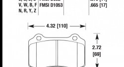 Колодки тормозные HB194Y.570 HAWK LTS  Brembo тип A, C, F / JBT CM4P1