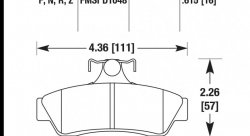Колодки тормозные HB573R.615 HAWK Street Race; 16mm