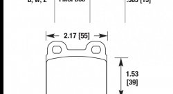Колодки тормозные HB713W.585 HAWK DTC-30; Porsche (Rear) 15mm