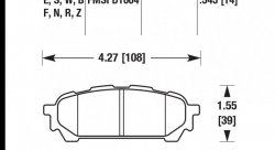 Колодки тормозные HB452F.545 HAWK HPS задние Subaru Forester, Impreza, Legacy