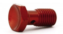 Болт (штуцер) для banjo M10x1.25 L=20mm алюминий КРАСНЫЙ, Goodridge 992-03-32D