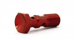 Болт (штуцер) двойной для banjo M10x1.25 mm L=30 mm алюминий КРАСНЫЙ, Goodridge 993-03-32DR