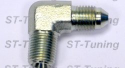 Адаптер П AN03 - П NPT, 3/8Х24 - 1/8X27, 90°, Wilwood сталь, AN822-03P