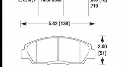 Колодки тормозные HB144G.719 HAWK DTC-60; Honda Prelude 18mm