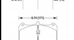 Колодки тормозные HB764U.658 HAWK DTC-70; AP Racing CP7555D70 17mm