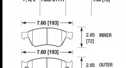 Колодки тормозные HB687N.750 HAWK HP Plus  AUDI S6, S8 2007-2012